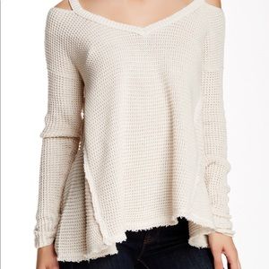 Free People High-Low Cold Shoulder Sweater